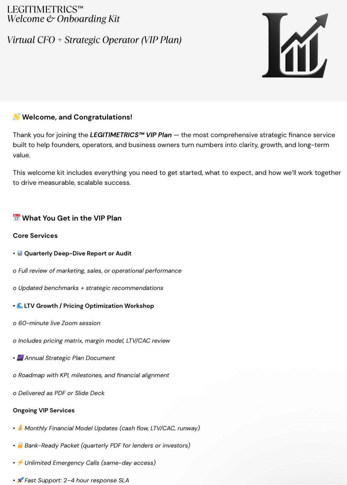 Virtual CFO + Strategic Operator (VIP Plan)