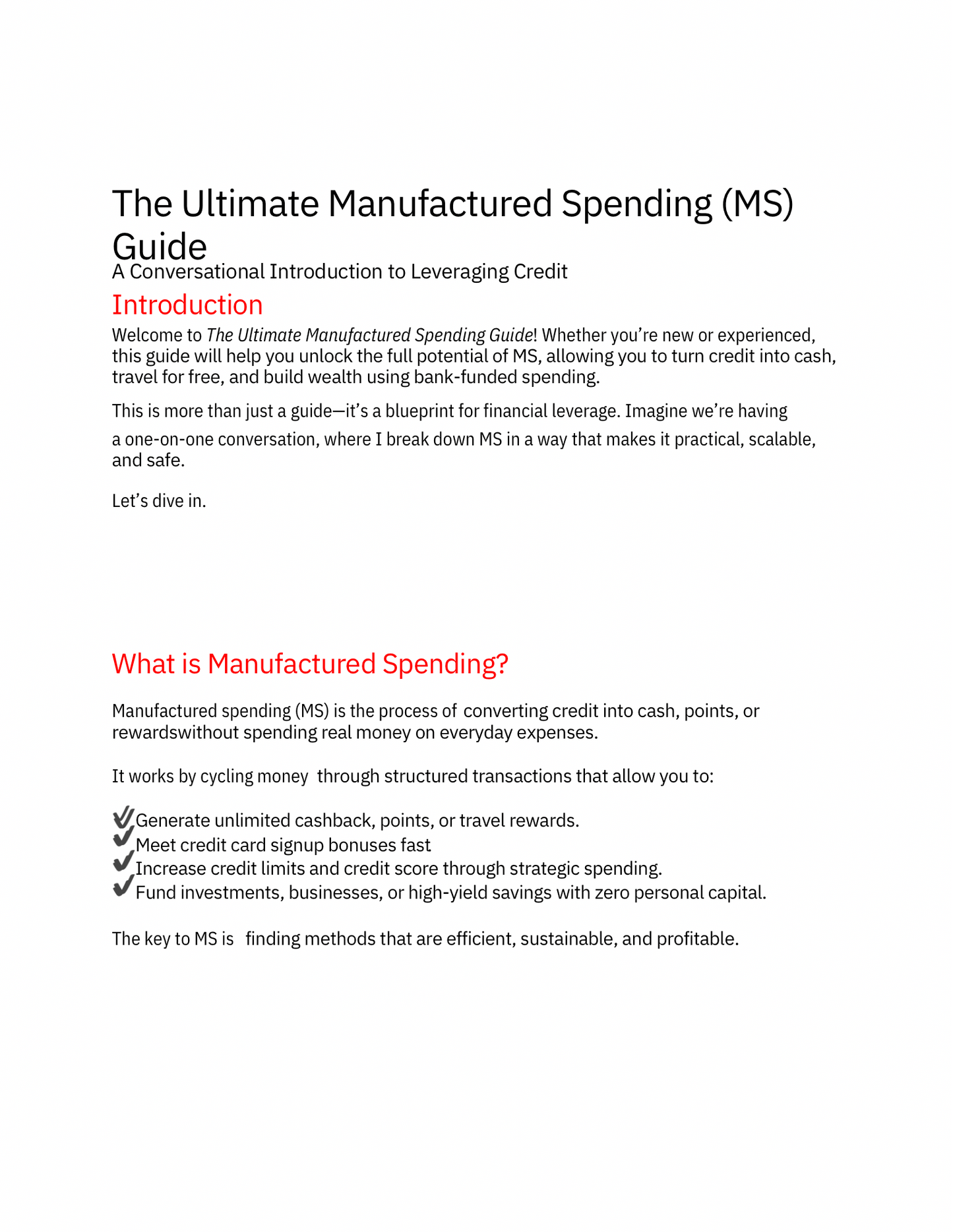 MANUFACTURING SPENDING GUIDE