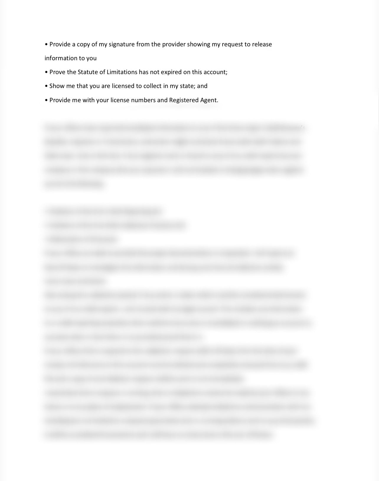 DEBT VALIDATION LETTER +